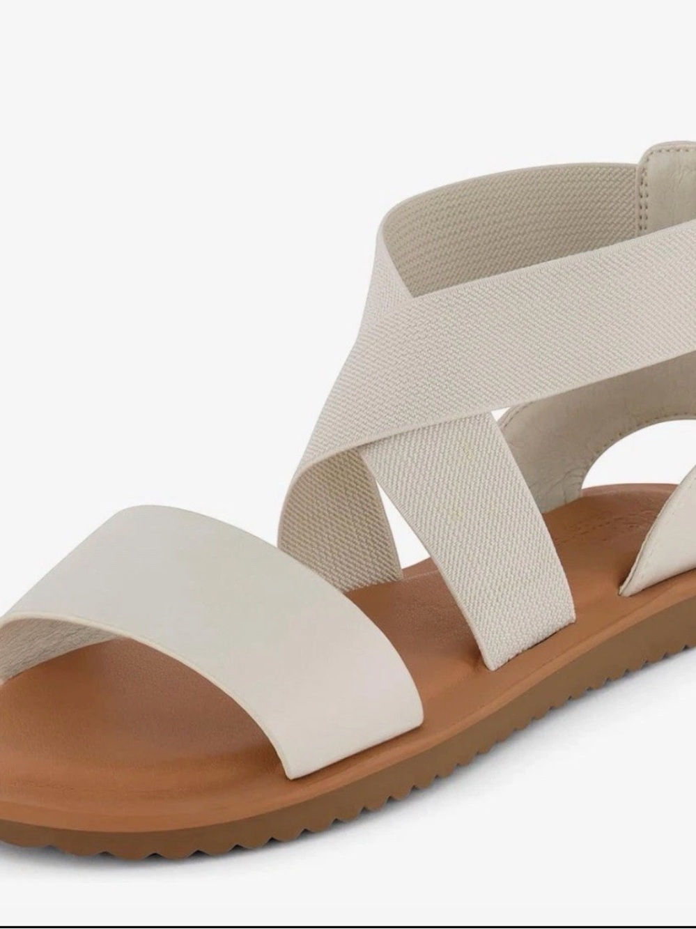 Cushionaire Women’s Elastic Strap Sandals in White Size 9.5